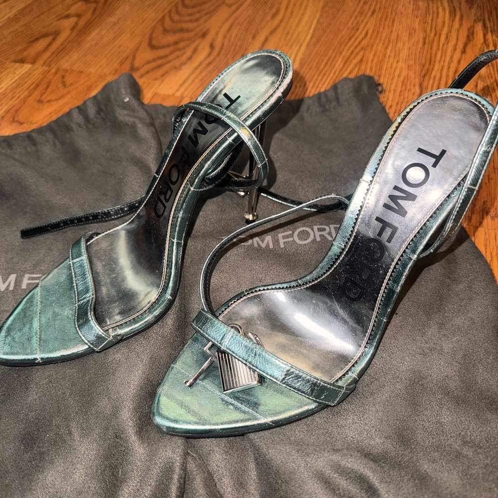 Tom Ford Shimmering Teal Heels